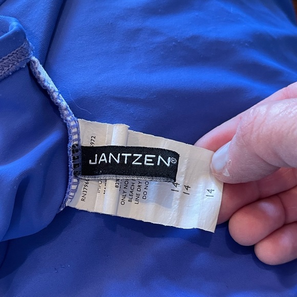 Jantzen Women's 14 One-Piece Cobalt Front Ruffles Swimsuit - Picture 8 of 10